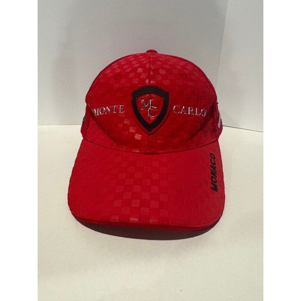 My Cap & Co Monte Carlo Monaco Racing Hat Red Checkered Strapback Cap